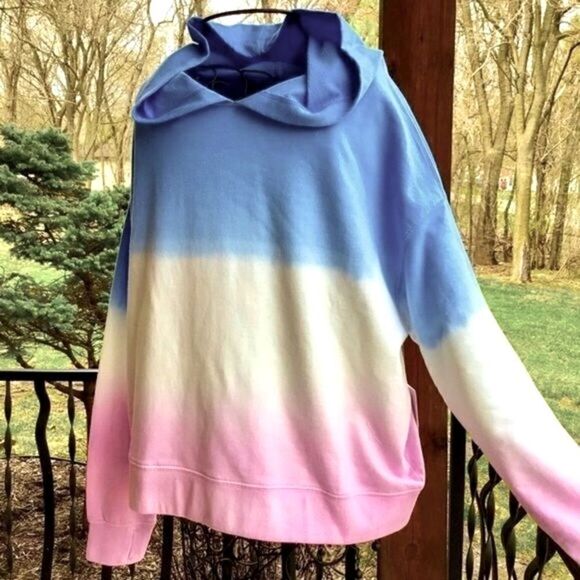 DANSKIN OMBRÉ HOODIE BLUE WONDER WITH ORCHID GLAZE L NWT - Picture 8 of 10